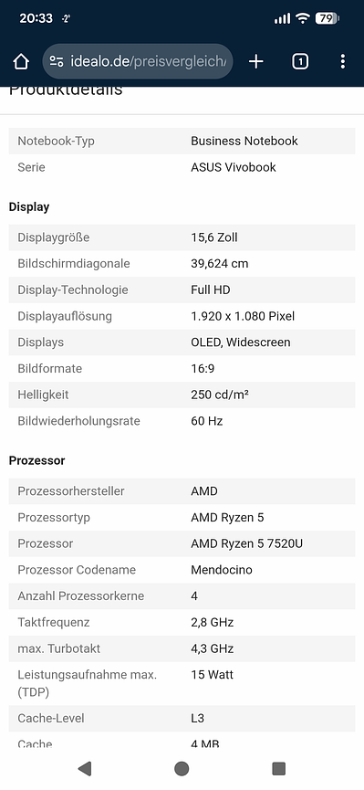 Bild 20 Asus Vivobook 15Go E1504FA-NJ311W 1 Monat Herstellergarantie Ausstellungsgerät