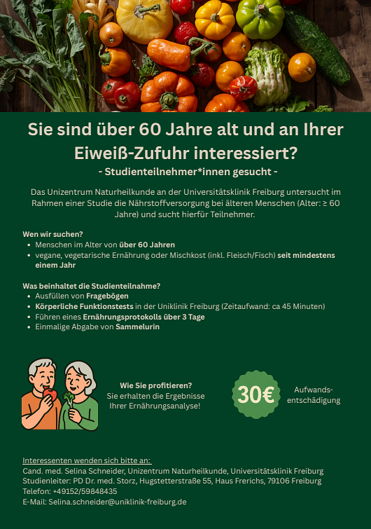 Bild 1 Studienteilnehmer*innen für Ernährungsstudie gesucht!