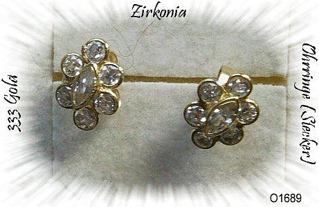 Bild 1 Ohrringe, 333 Gold mit gefassten Zirkonia