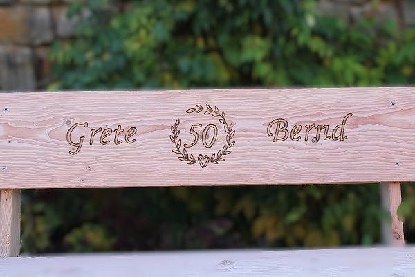 Bild 6 Hochzeitsgeschenk. Freundschaftsbank. Gartenbank mit Gravur.