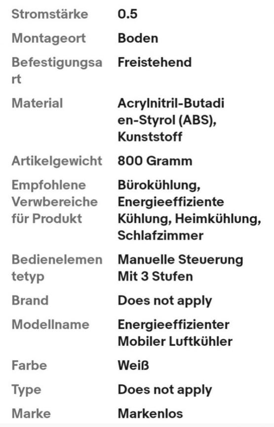 Bild 5 Energieeffizienter Luftkühler Mobil, Tragbare Klimaanlage Ohne Abluftschlauch, S