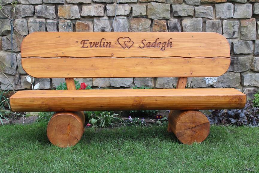 Bild 6 Jubiläumsgeschenk. Holzbank mit Gravur. Geburtstagsgeschenk.