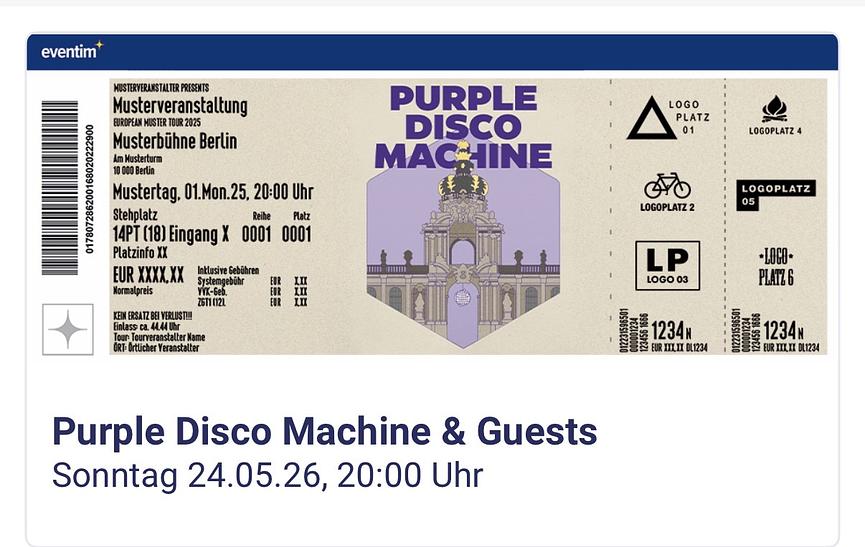 Bild 4 5 Tickets Purple Disco Machine Konzert 24.5.26 Dresdner Zwinger