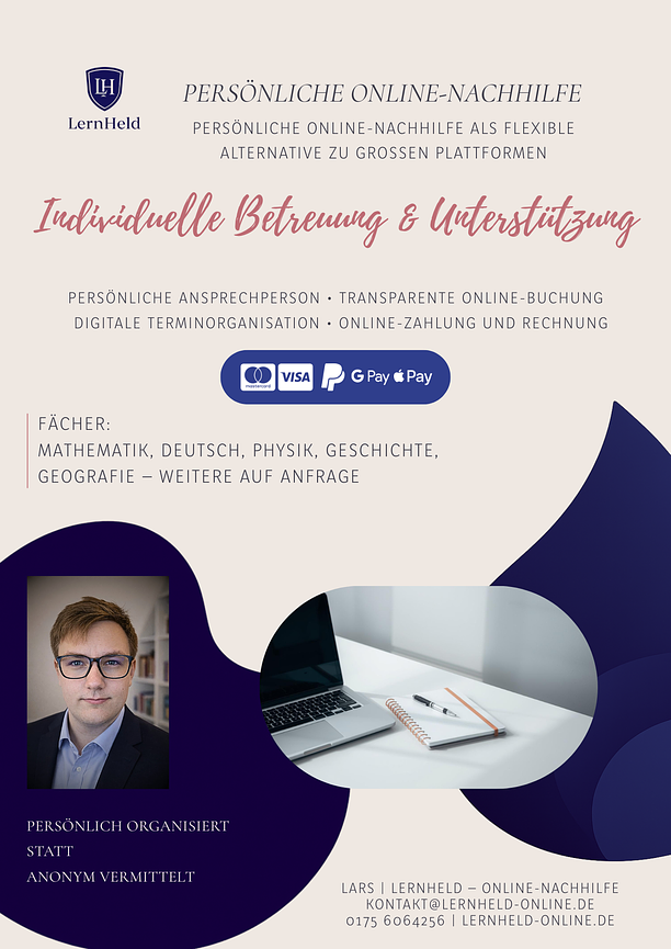 Bild 1 Persönliche Online-Nachhilfe | Mathematik, Deutsch, Physik