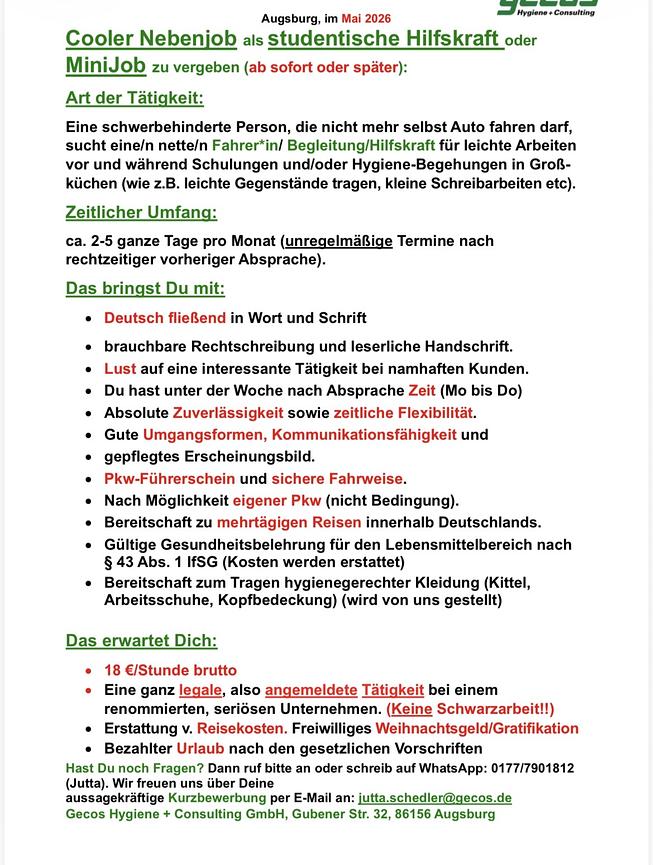 Bild 1 Nebenjob als Fahrer Assistenz für behinderte Person (m/w/d)
