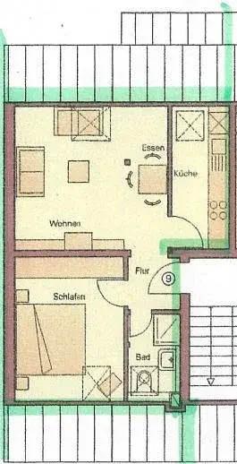 Bild 16 Ich vermiete eine 2-Zimmer-Dachgeschosswohnung mit Küche, Bad und Flur in Golis