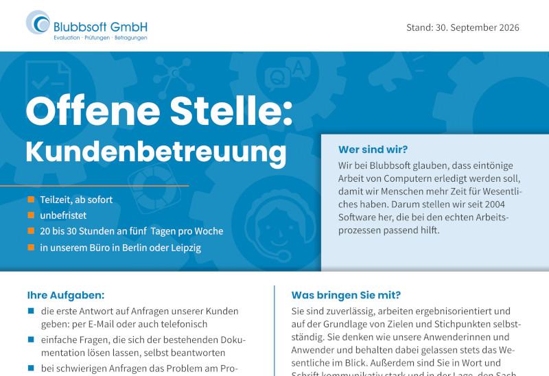 Bild 1 Offene Stelle: Kundenbetreuung