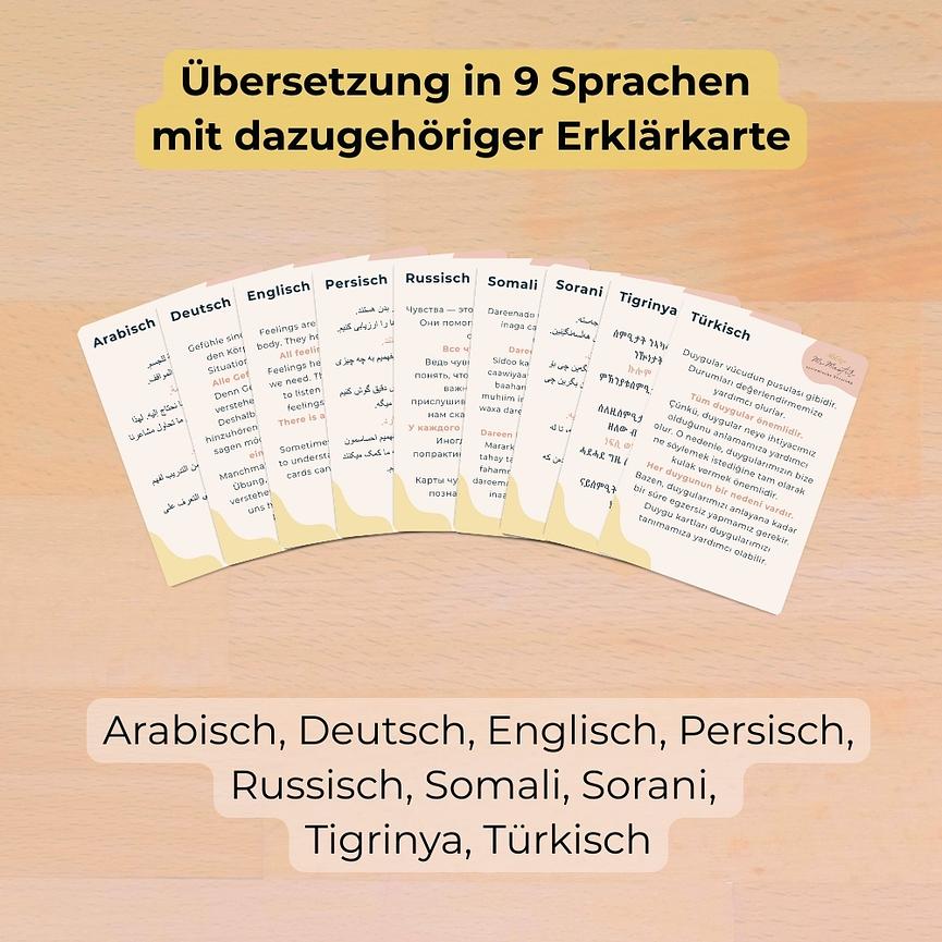 Bild 5 Gefühlskarten in neun Sprachen für die Arbeit mit Familien