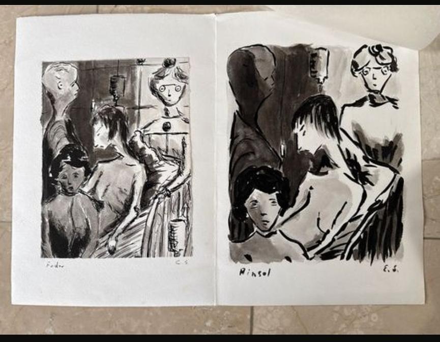 Bild 4 ​Expressionistische Tuschzeichnung "Fodor & Pinsol" – Monogramm E.S. – Umkreis V