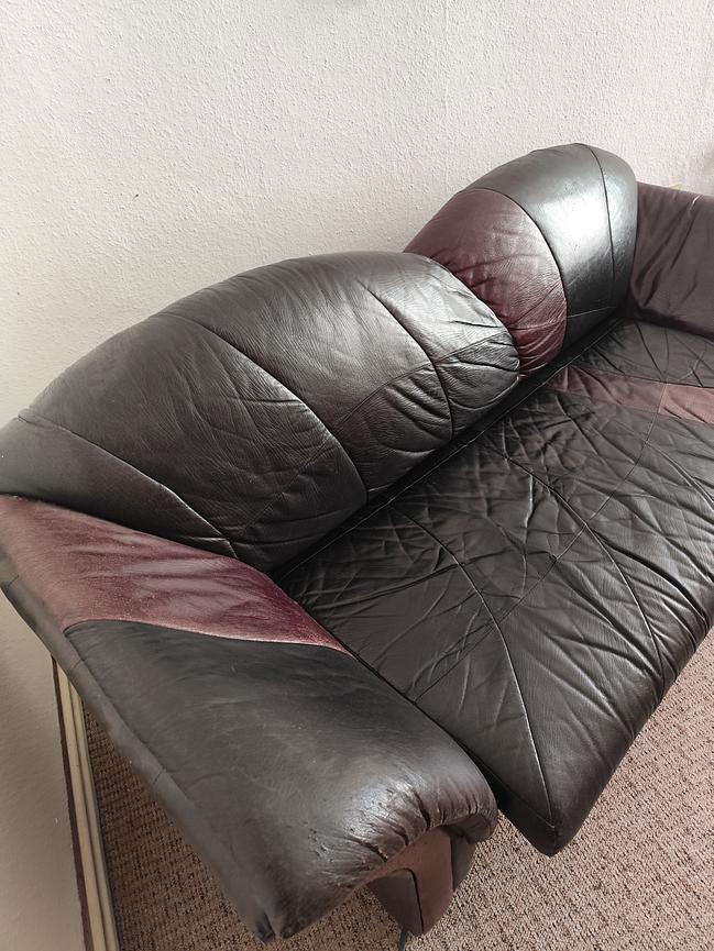 Bild 4 Ledersofa mit ausziehbarem Lattenrost