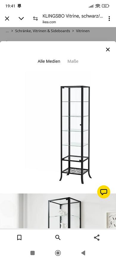Ikea klingsbo glass display cabinet lockable sales