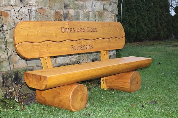 Bild 6 Gartenbank aus Lärche mit Gravur. Hochzeitsgeschenk. Geschenk.