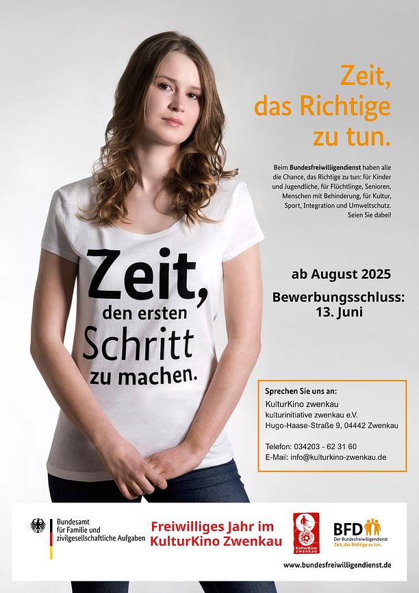 Bild 1 Freie Stelle Bundesfreiwilligendienst im KulturKino zwenkau!