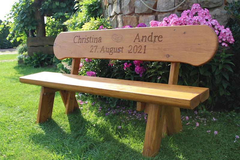 Bild 2 Gartenbank aus Lärche mit Gravur. Hochzeitsgeschenk. Jubiläums Geschenk....