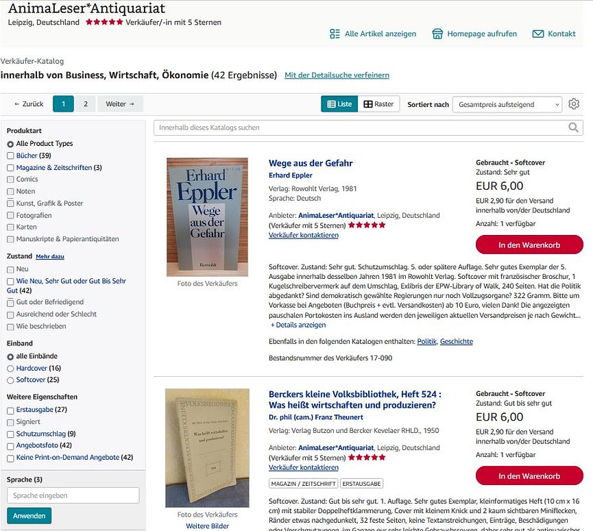 Bild 2 Bücher über Wirtschaft, Business, Ökonomie - antiquarisch im Soli-Shop bestellen