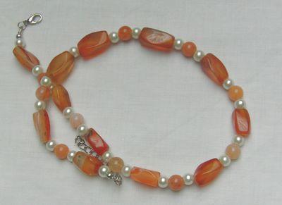 Bild 2 Edelsteincollier, Karneol, Achat, Zuchtperlen