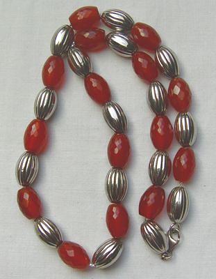 Bild 4 Edelsteincollier, Karneol mit Silberkugeln, 925 Silber
