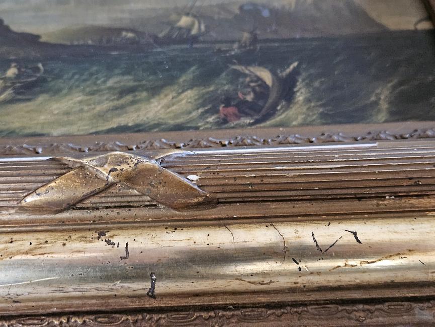 Bild 9 ​Bedeutendes Marine-Gemälde von August Schütz (1836) – "Stürmische See an der St