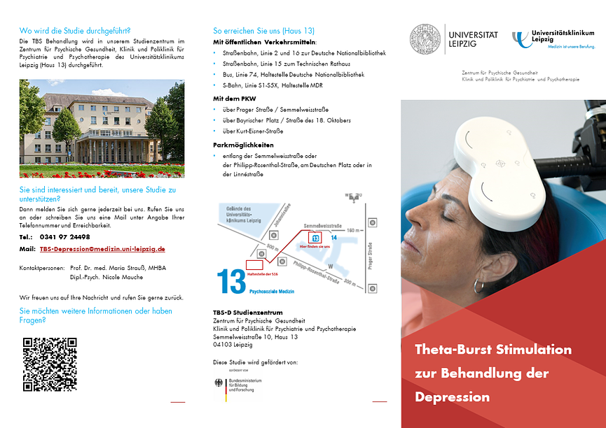 Bild 1 Teilnehmer*Innen für Studie gesucht: Behandlung der Depression mit Theta-Burst