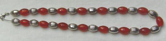 Bild 3 Edelsteincollier, Karneol mit Silberkugeln, 925 Silber