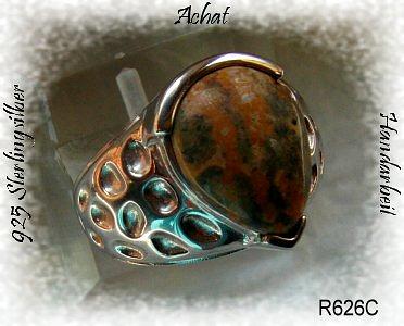 Bild 1 Ring 925 Silber mit gefassten Achatstein