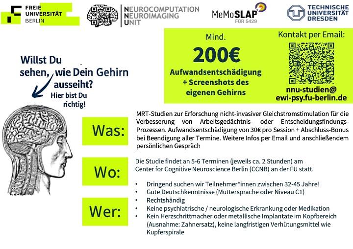 Bild 1 mind. 200€ für Teilnahme an MRT-Studie + Screenshots vom Gehirn