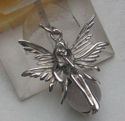 Bild 5 Engelanhänger, massiv 925 Silber mit einen Rosenquarz