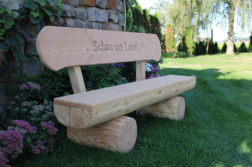 Bild 6 Gartenmöbel. Gartenbank mit Gravur. Hochzeitsgeschenk.