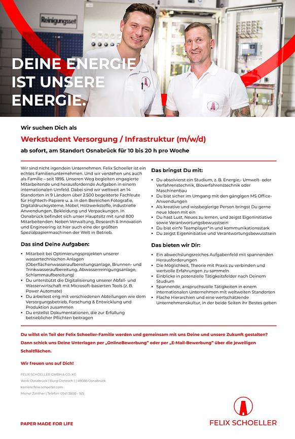 Bild 1 Werkstudent Versorgung / Infrastruktur (m/w/d)