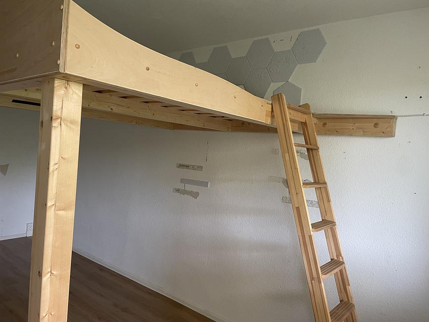 Bild 4 Hochbett vom Tischler 2m x 1,40m Liegefläche
