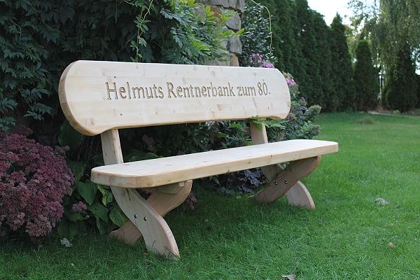 Bild 7 Gartenbank aus Leimholz mit Gravur. Hochzeitsgeschenk.  Rentners Geschenk.