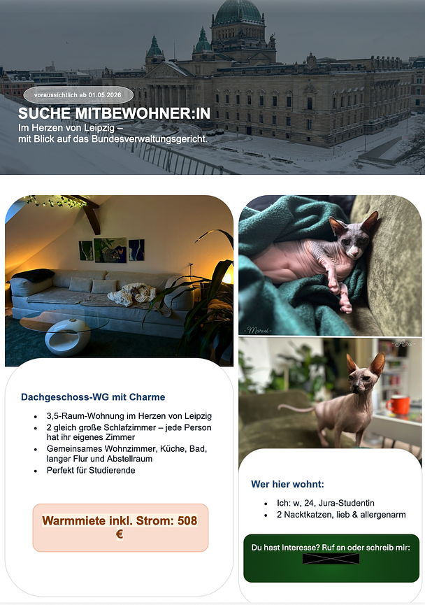 Bild 1 20 qm WG-Zimmer im Herzen Leipzigs (Neugründung)