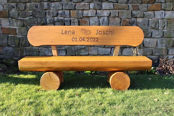 Bild 5 Jubiläumsgeschenk. Rentners Geschenk. Holzbank mit Gravur.