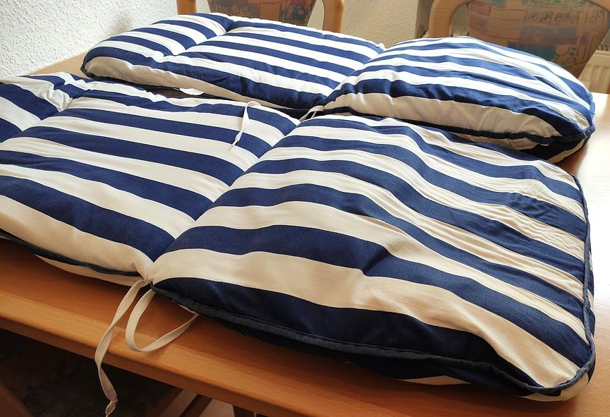 Bild 3 Polsterauflagen Hochlehner Kissen für Sessel Gartenstuhl 2 Stück Hocker Rückenle