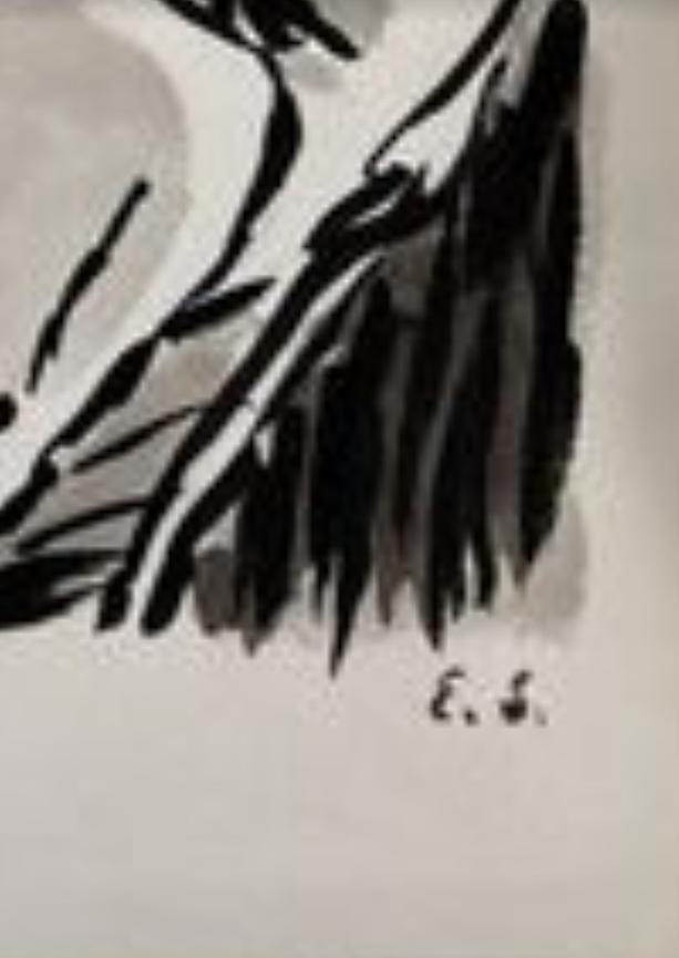 Bild 3 ​Expressionistische Tuschzeichnung "Fodor & Pinsol" – Monogramm E.S. – Umkreis V