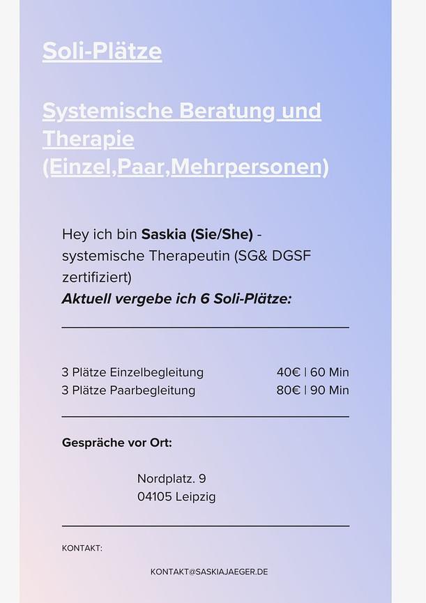 Bild 1 Soli-Plätze für Systemische Beratung/ Therapie