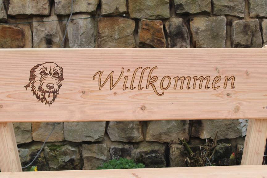 Bild 11 Gartenbank mit Bild. Hochzeitsgeschenk. Rentners Geschenk. Jäger Geschenk.