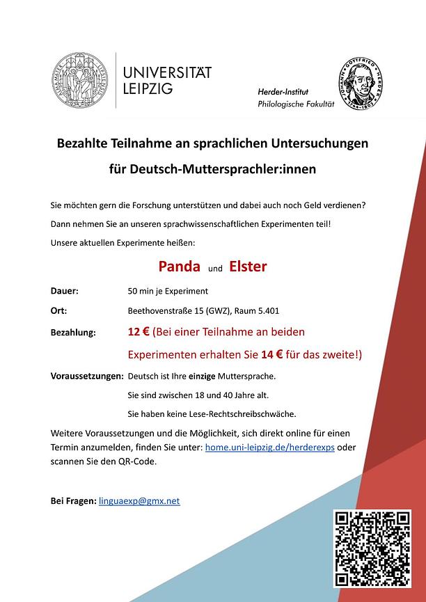 Bild 1 Bezahlte Teilnahme an linguistischer Untersuchung