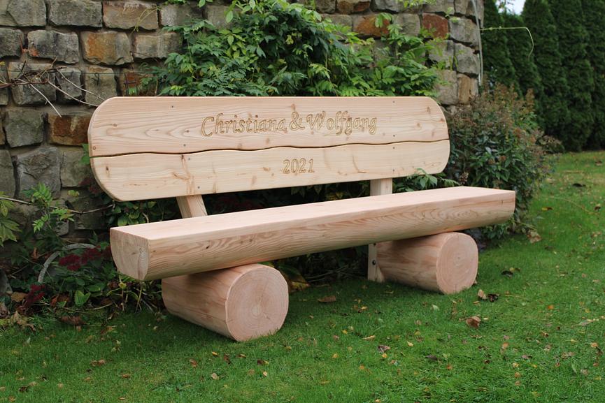 Bild 10 Gartenmöbel. Gartenbank mit Gravur. Hochzeitsgeschenk.