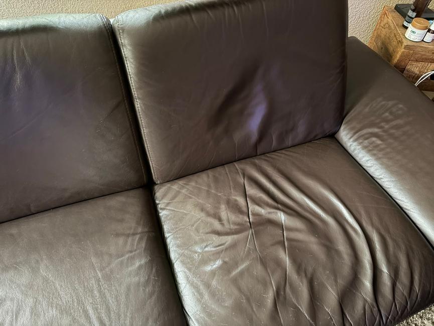 Bild 6 Ledercouch mit Ottomane – zu verschenken, Leipzig