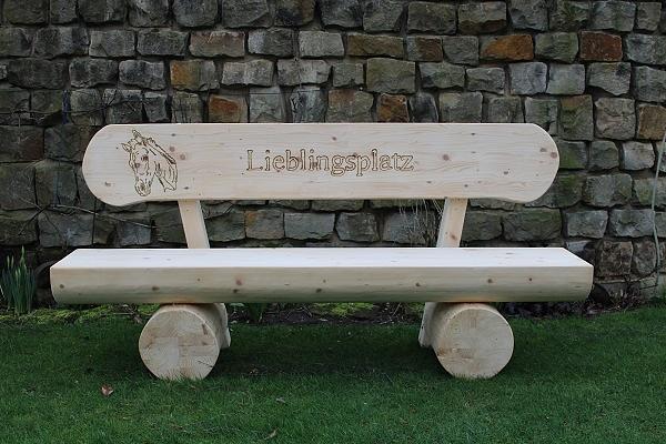 Bild 2 Baumstammbank mit Gravur. Holzbank. Jubiläumsgeschenk. Krongartmöbel.