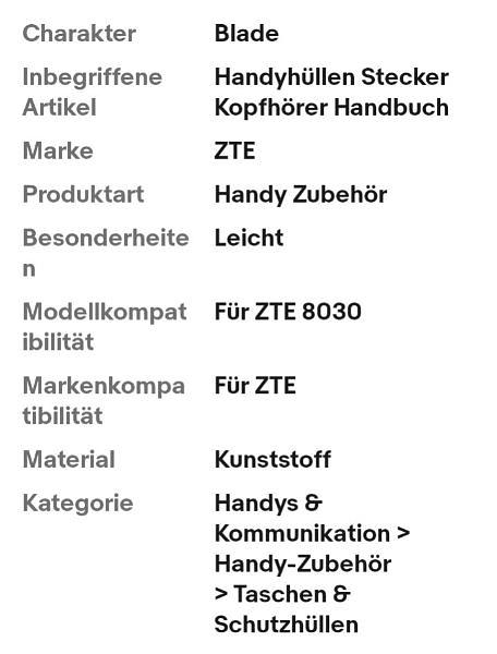 Bild 2 Zubehör: ZTE BLADE V30 VITA 8030 Handy Hüllen Stecker Kopfhörer Handbuch