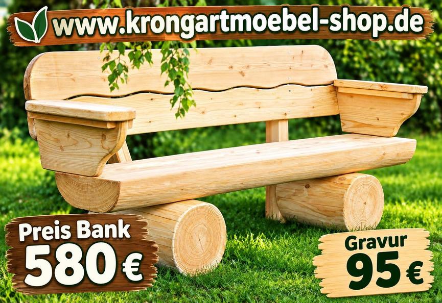 Bild 7 Gartenbank aus Lärche mit Gravur. Hochzeitsgeschenk Weinachtsgeschenk.