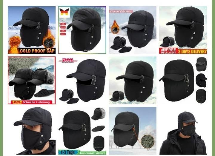 Bild 1 Wintercap Kälteschutz Ohrwärmer Wintermütze Mütze mit Mundstücke Ohrenklappen