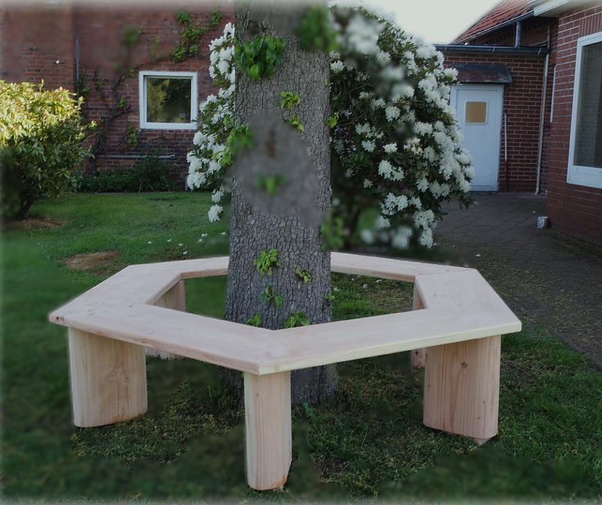 Bild 4 Baumbank. Krongartmöbel. Holzmöbel. Gartenbank.