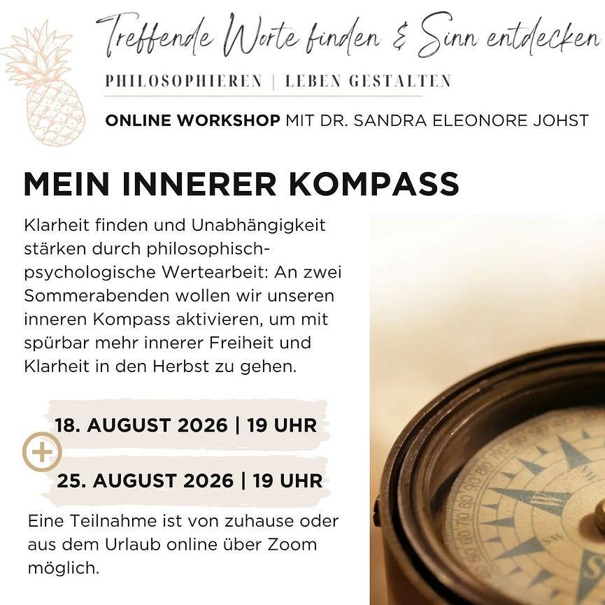 Bild 1 Mein innerer Kompass - Online Workshop im August
