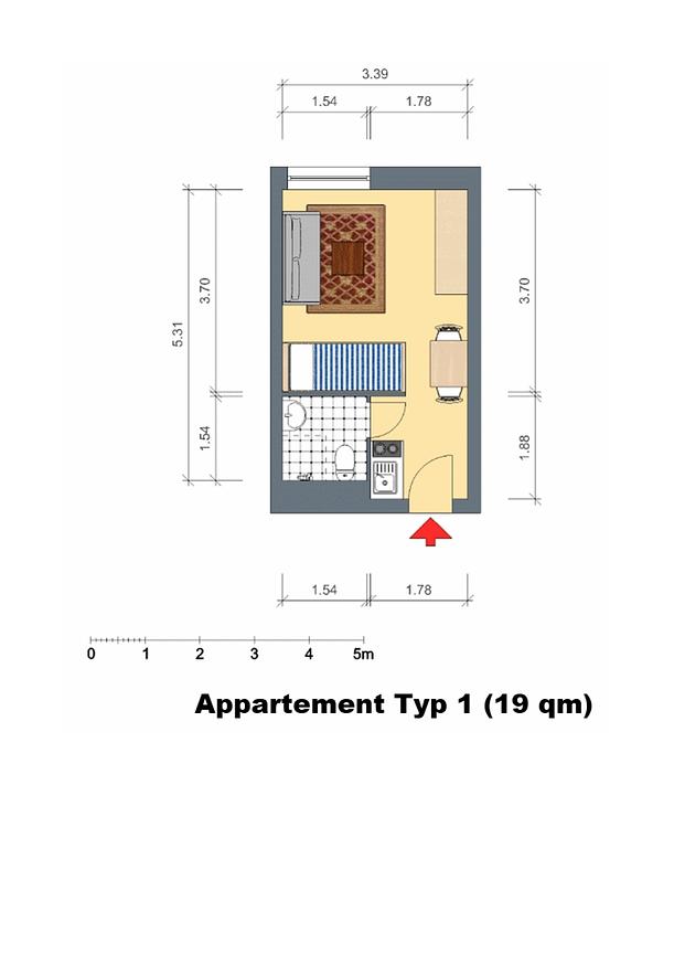 Bild 8 Ruhige Appartements in MS-Nienberge / 24 bzw. 25 qm / 4 km bis Mensa II