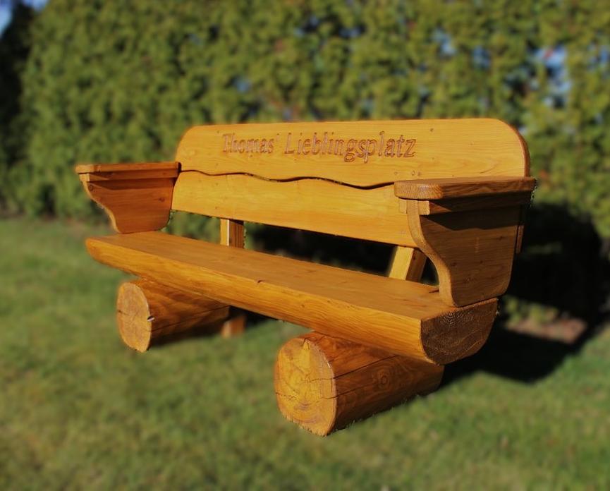 Bild 9 Gartenbank aus Holz mit Gravur. Hochzeitsgeschenk. Jubiläumsgeschenk.