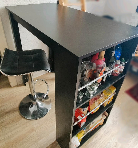 Bild 1 Bartisch mit 2 Hockern