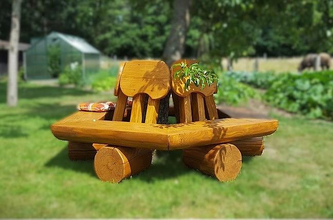Bild 21 Gartenbänke aus Lärchenholz mit Gravur. Hochzeitsgeschenk.